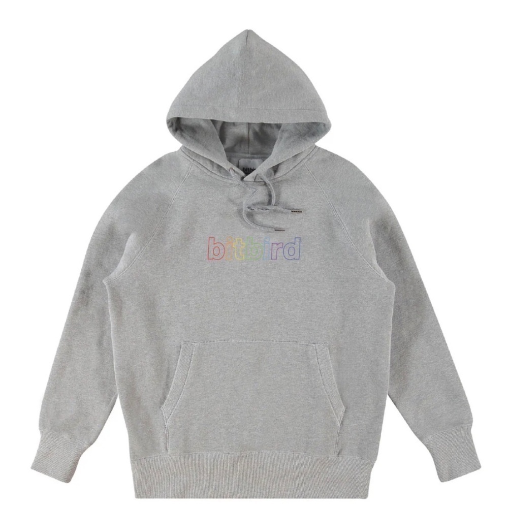 Bitbird Create Forever Rainbow Logo Hoodie in Heather Gray Size L